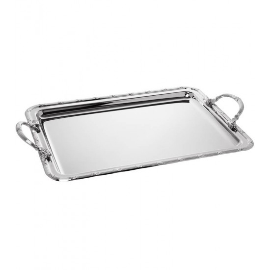 Bandeja 41,5X24X5CM Inox E Alça Zamac Niquelado